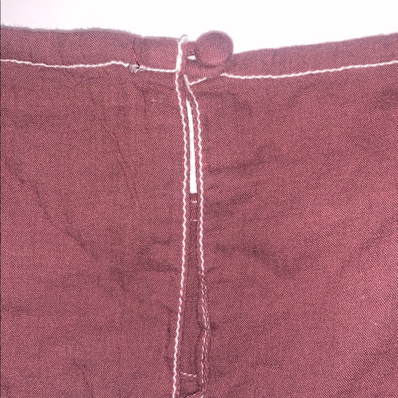 By Anthropologie Cap Sleeve Babydoll Cropped Airy Mauve Purple Cottage Blouse L - Picture 13 of 14